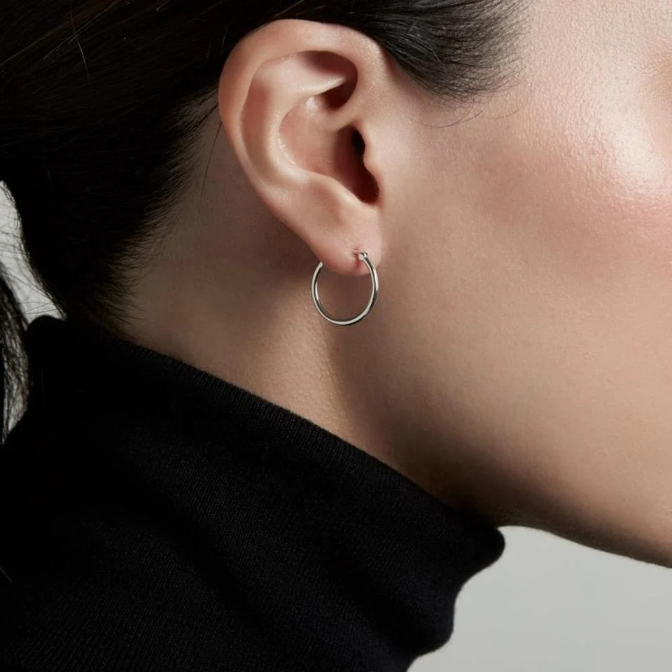 Angelina Hoop Earrings in Silver - Image 6