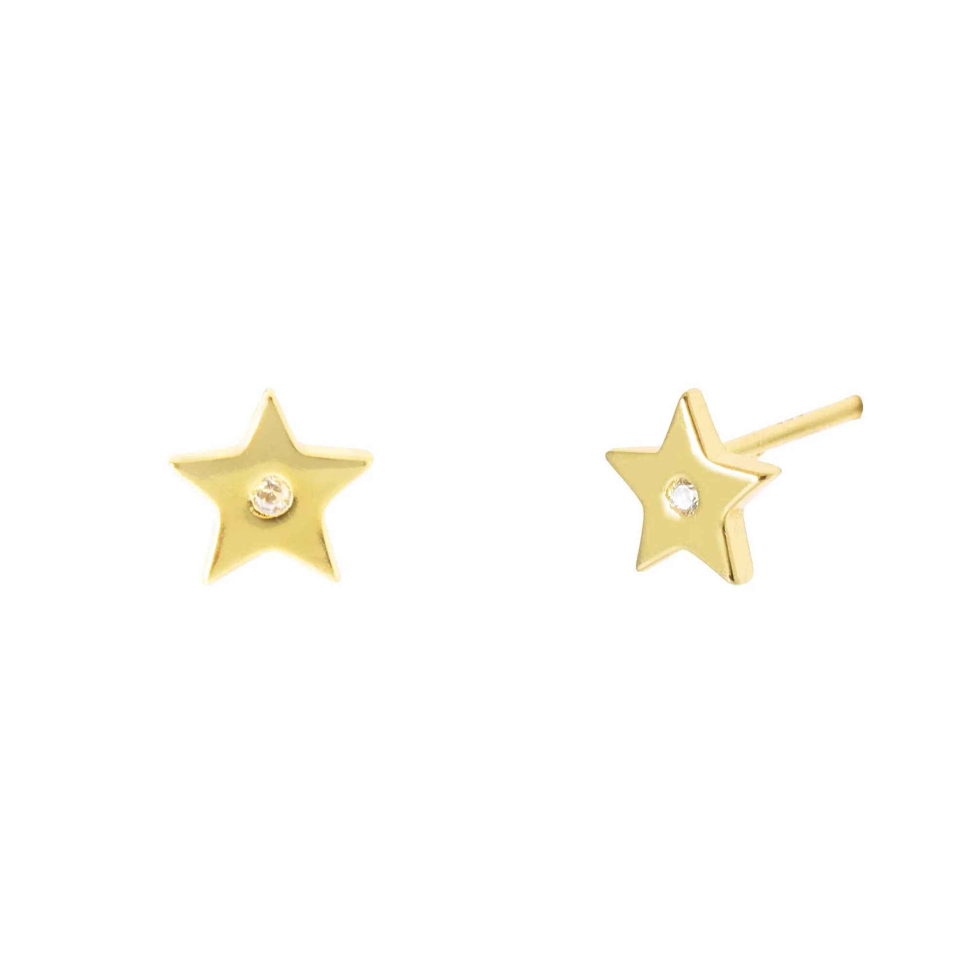 Coral Stud Earring in Gold - Image 2