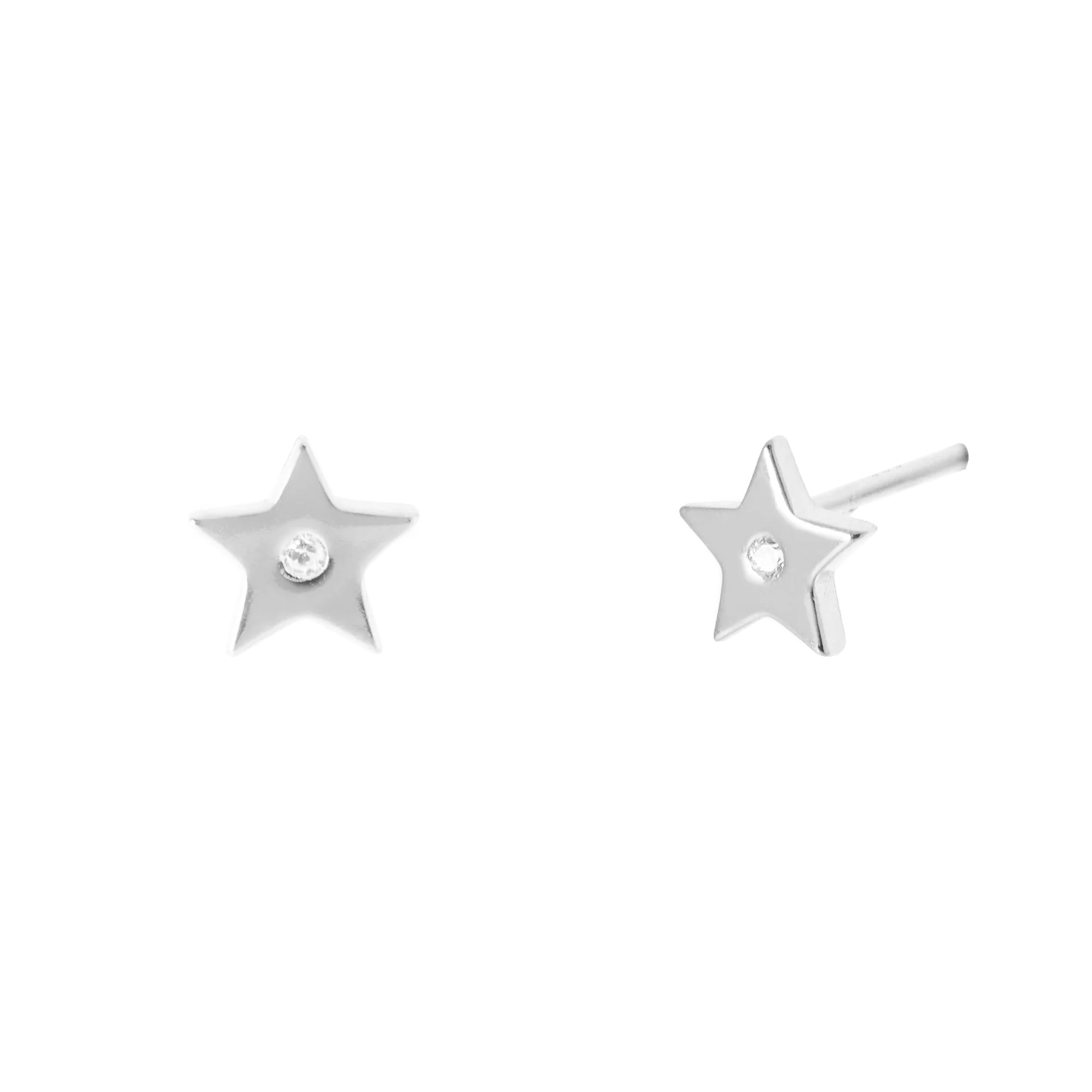 Coral Stud Earring in Silver - Image 2