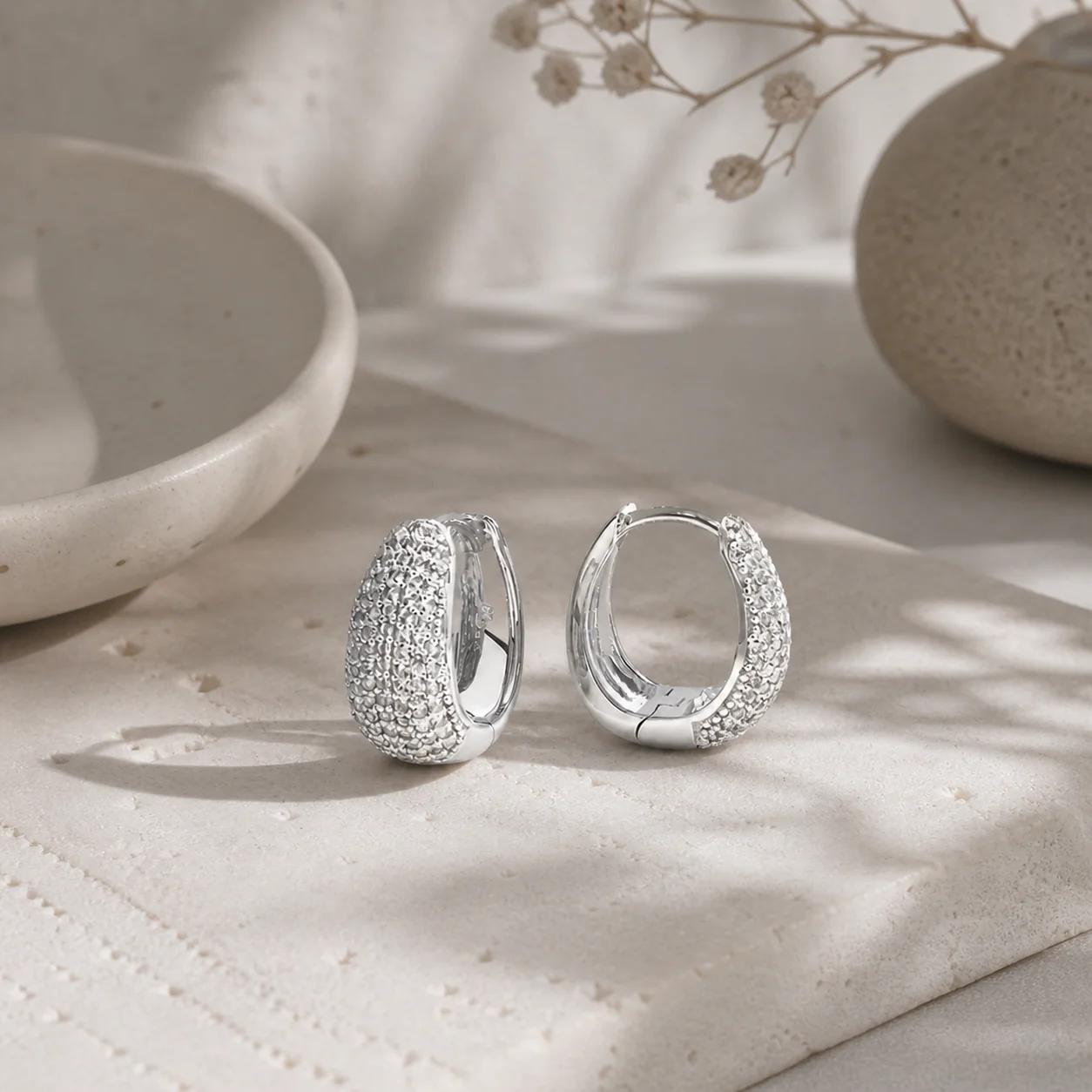Dottie Hoop Earrings in Silver - Image 9