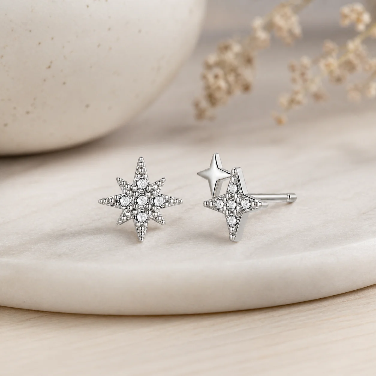 Eliza Stud Earrings in Silver - Image 3