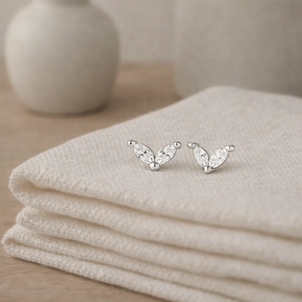 Everly Stud Earring in Silver - Image 3