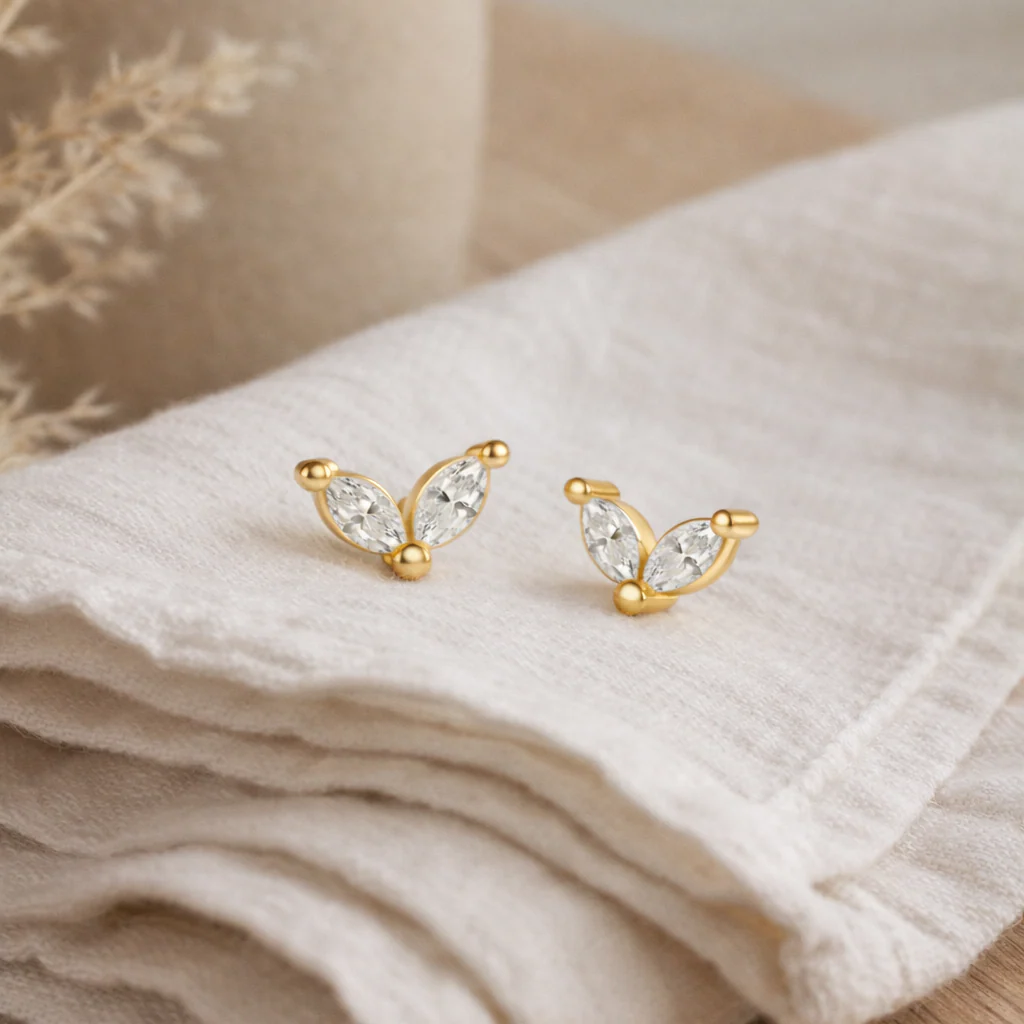 Everly Stud Earring in Gold - Image 2