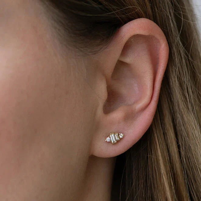 Hannah Stud Earring in Gold - Image 4
