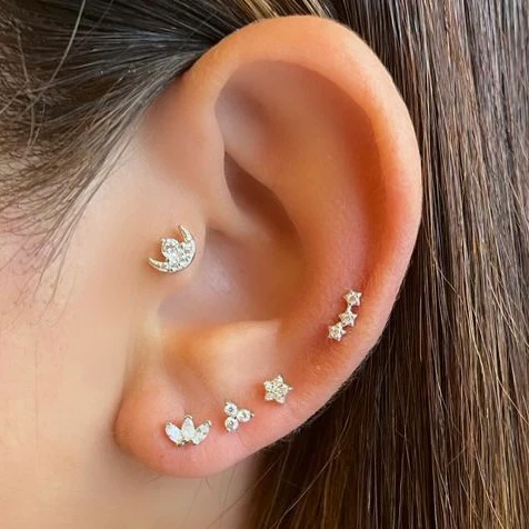 Ivy Stud Earring in Silver - Image 4