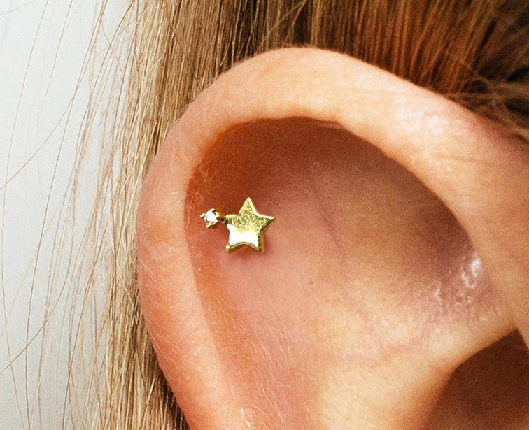 Jemima Flat Back Stud Earring in Gold - Image 3