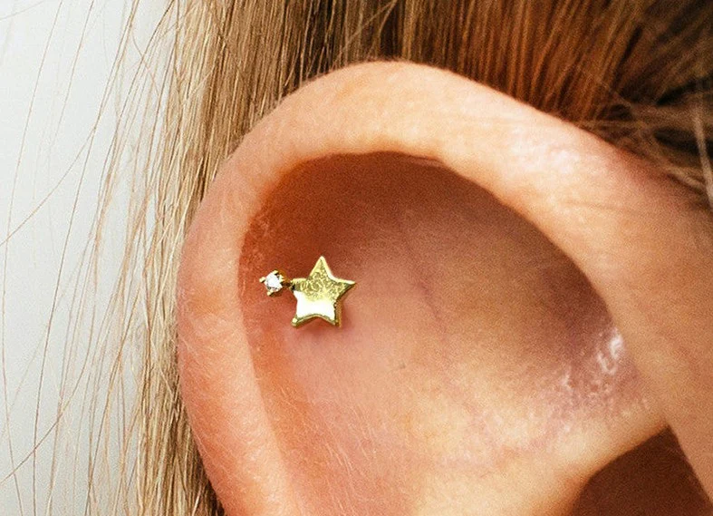 Jemima Flat Back Stud Earring in Silver - Image 3
