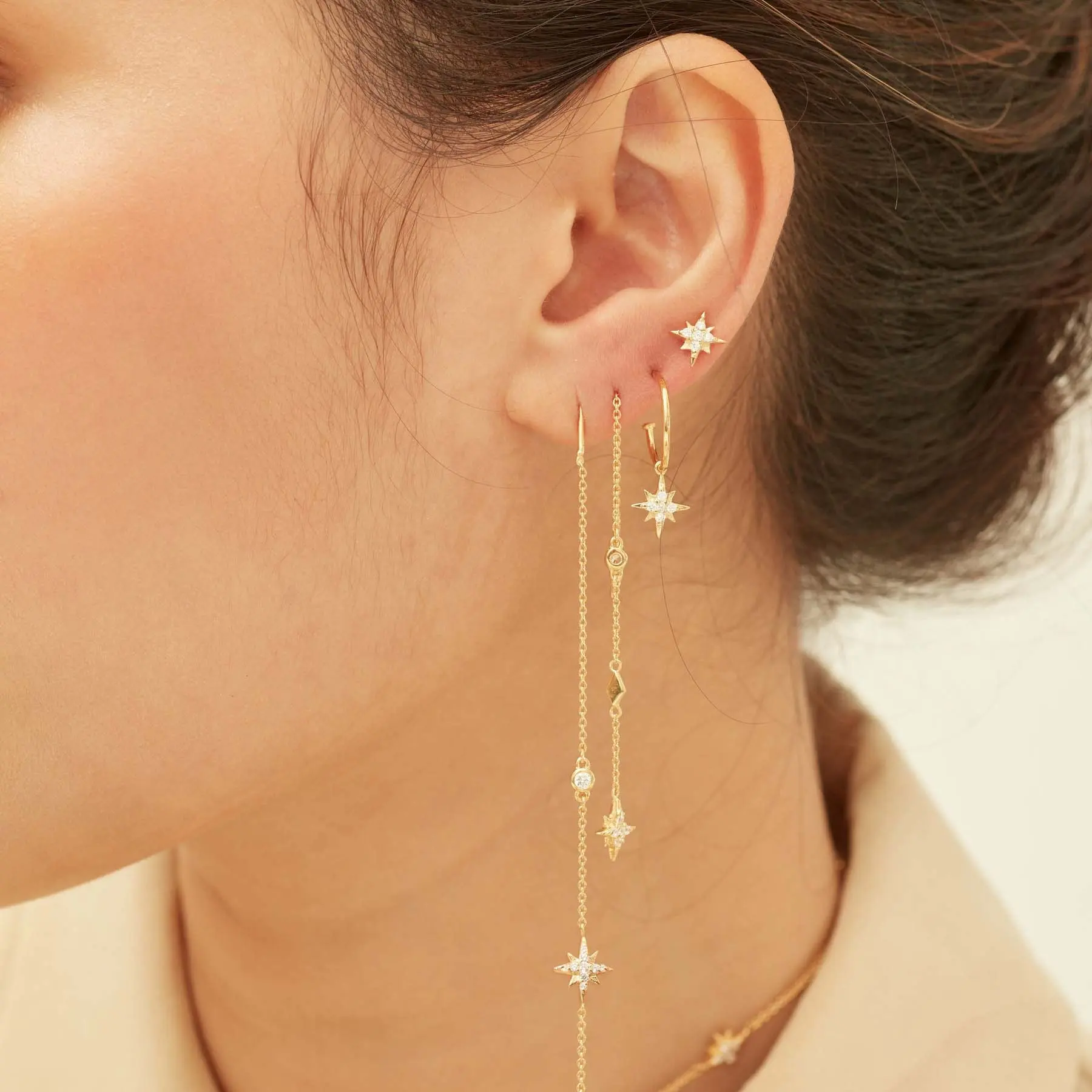 Jocelyn Threader Earrings in Silver - Image 3