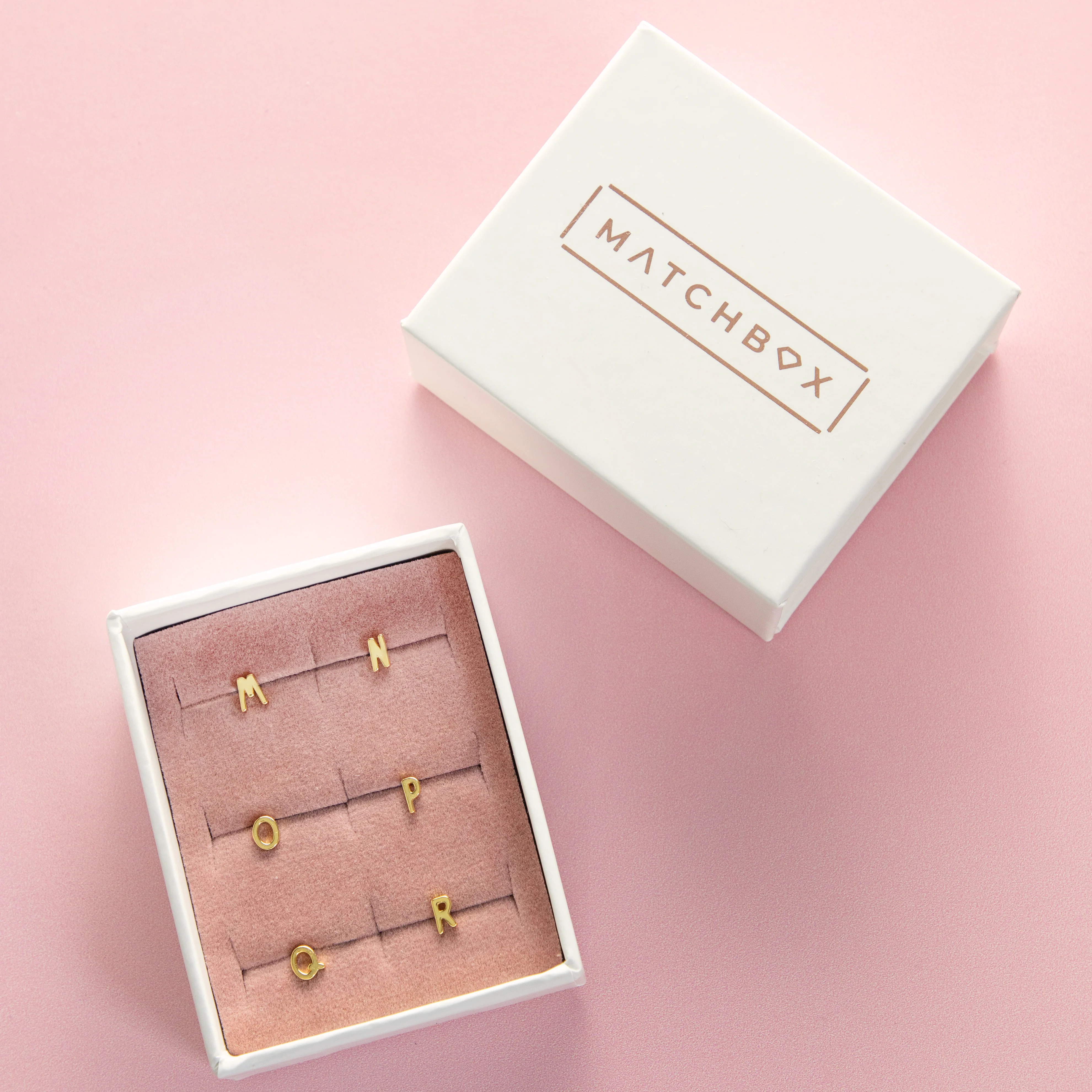 Letter Stud Earrings in Gold - Image 3