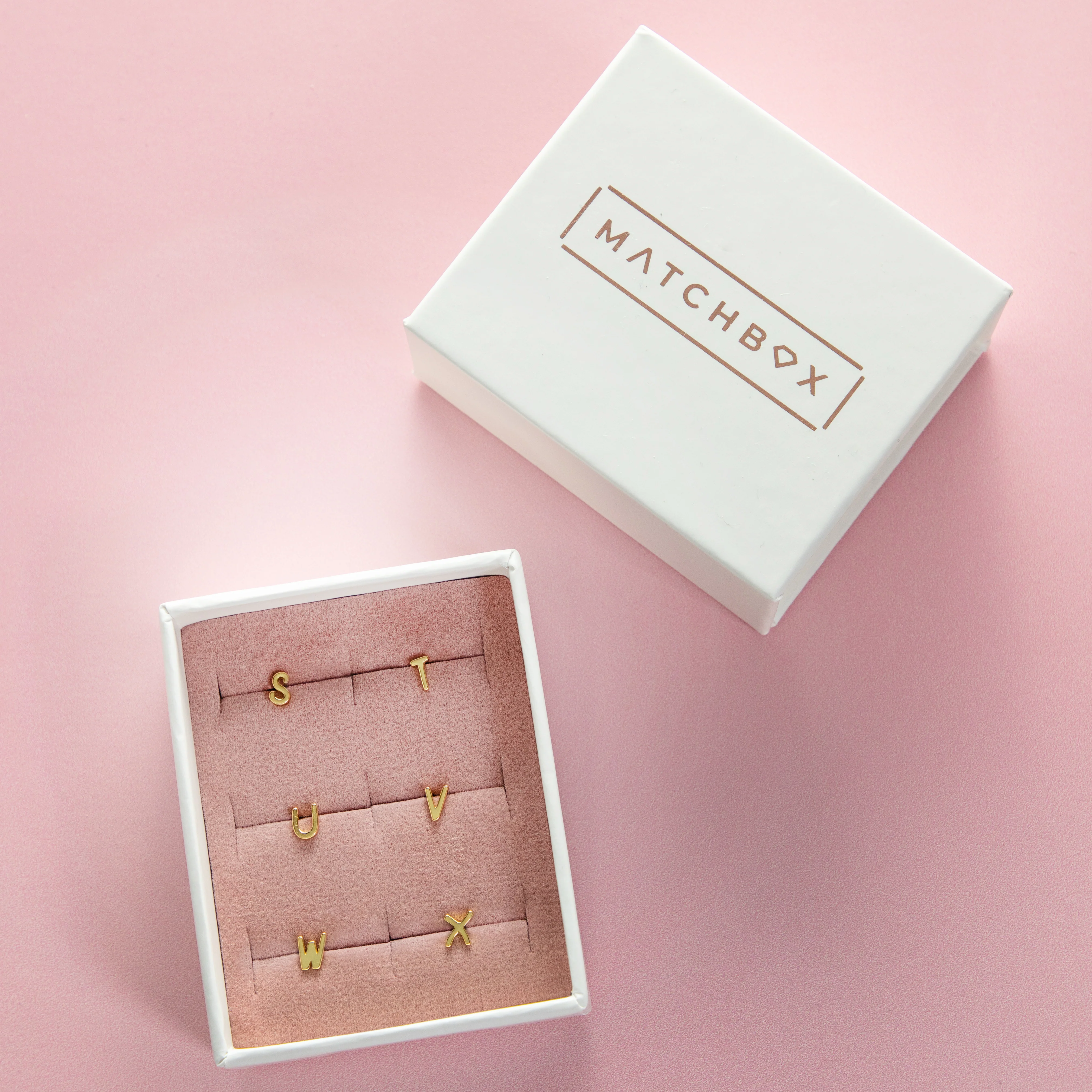 Letter Stud Earrings in Gold - Image 4