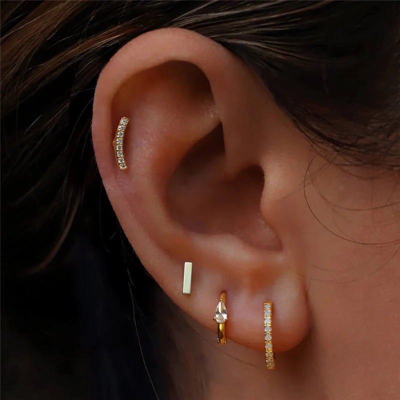 Natalia Flat Back Stud Earring in Gold - Image 3