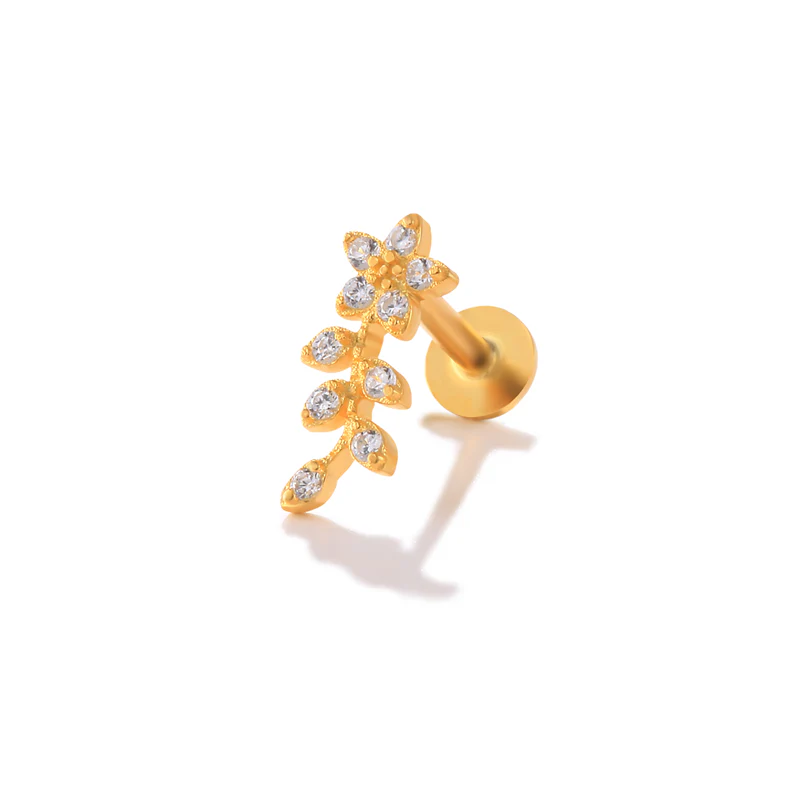 Neveah Flat Back Stud Earring in Gold - Image 3