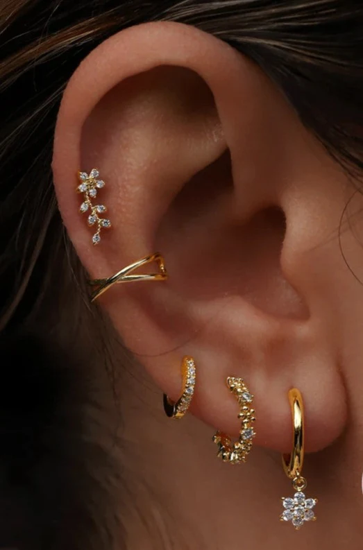 Neveah Flat Back Stud Earring in Gold - Image 4