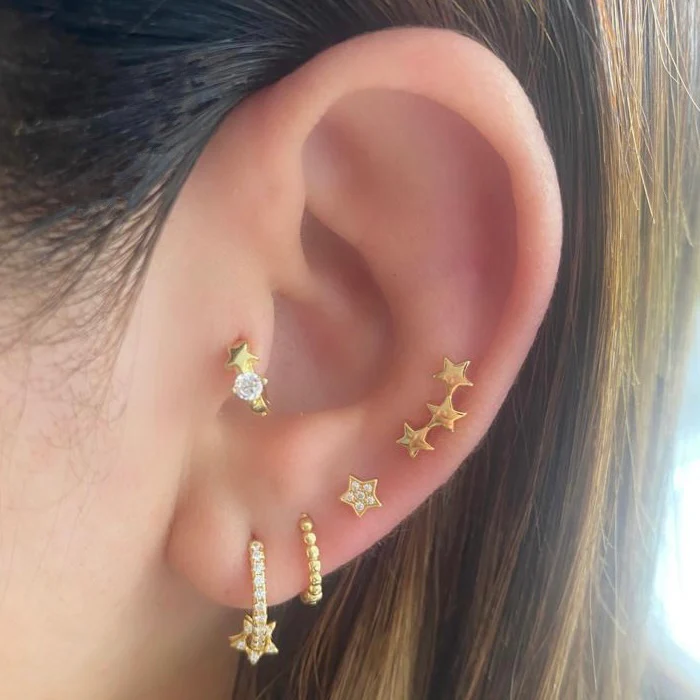 Nova Stud Earring in Gold - Image 4