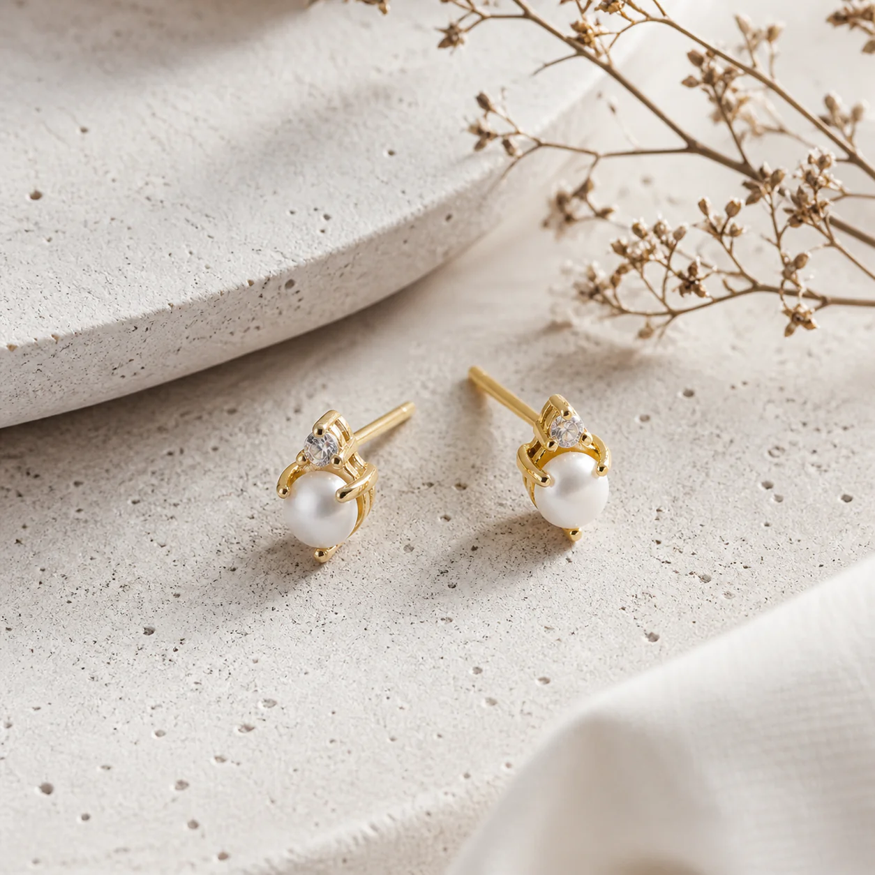 Phoebe Stud Earring in Silver - Image 2