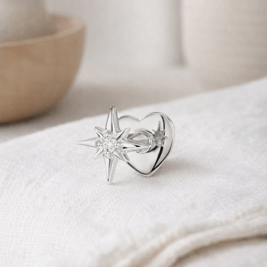 Rhiannon Flat Back Stud Earring in Gold - Image 2