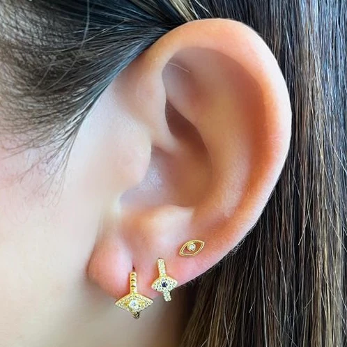 Ruby Stud Earring in Gold - Image 4
