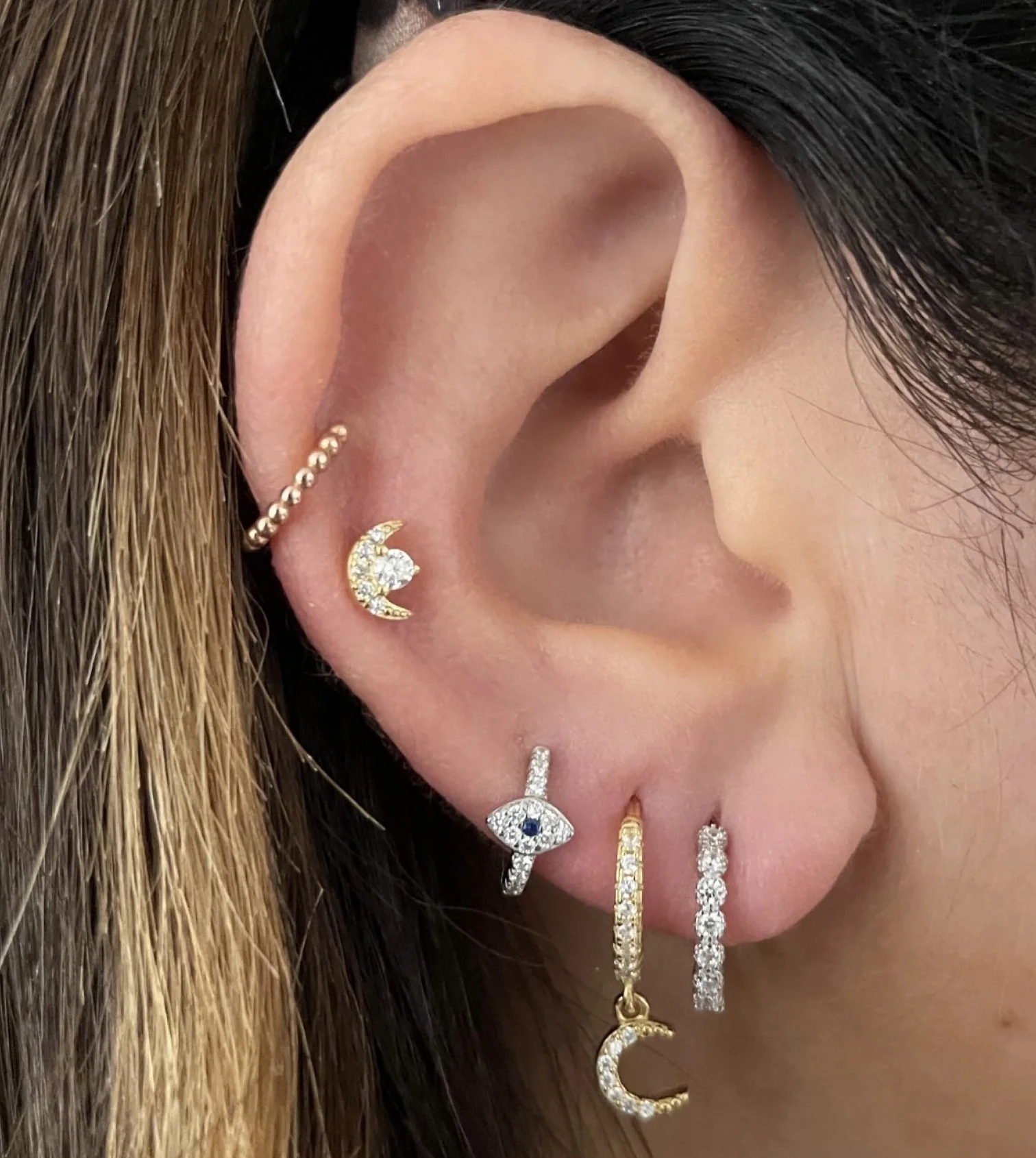 Tallulah Stud Earring in Gold - Image 3