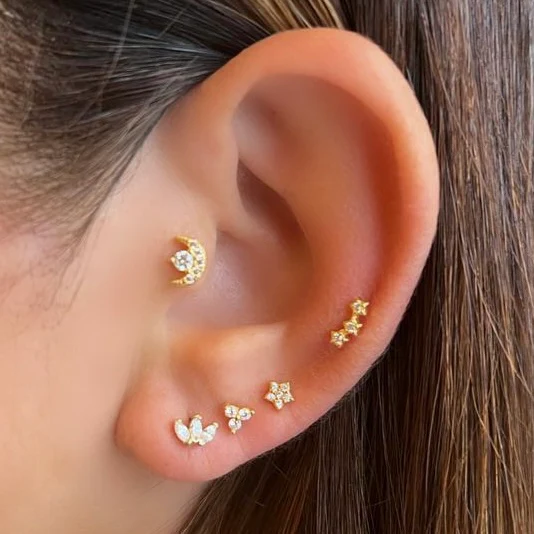 Tallulah Stud Earring in Gold - Image 4