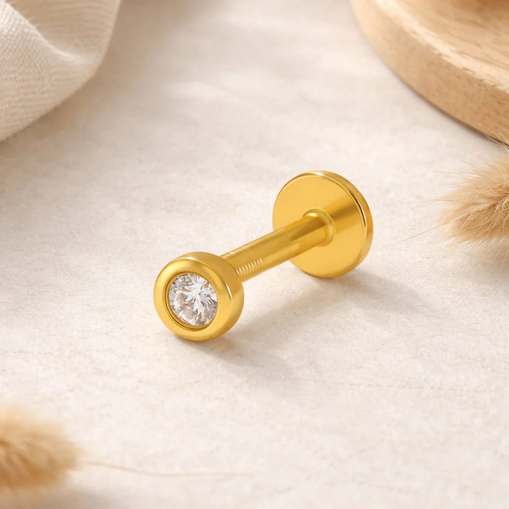 Taryn Flat Back Stud Earring in Silver - Image 2