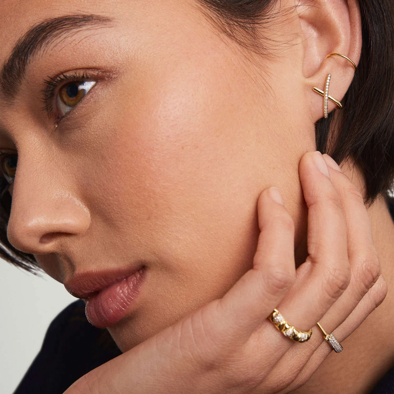 Trixie Stud Earrings in Gold - Image 2