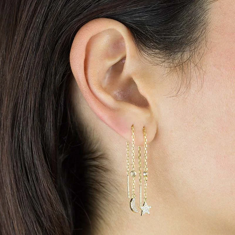 Valerie Threader Earring in Silver - Image 2