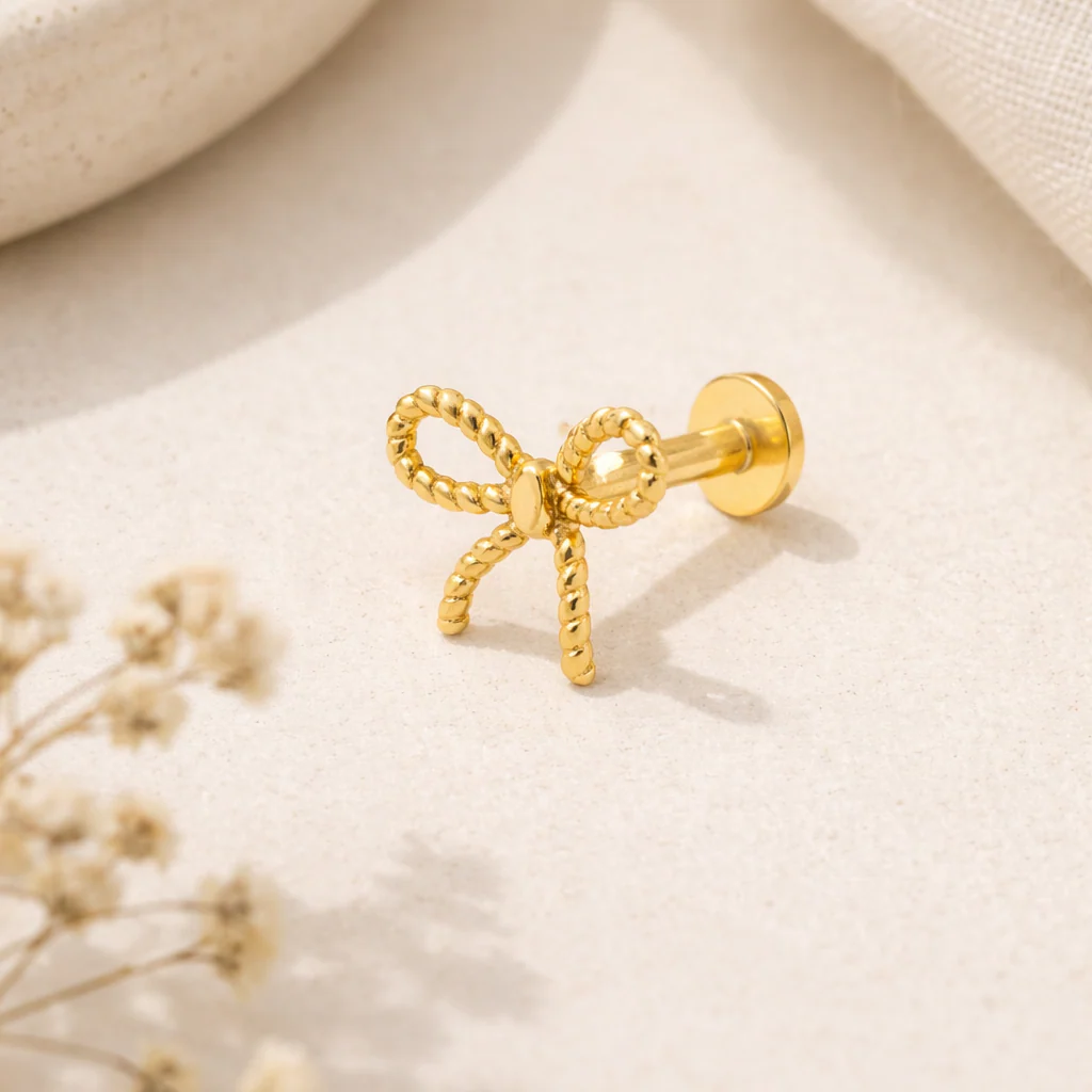 Vanessa Flat Back Stud Earring in Silver - Image 2