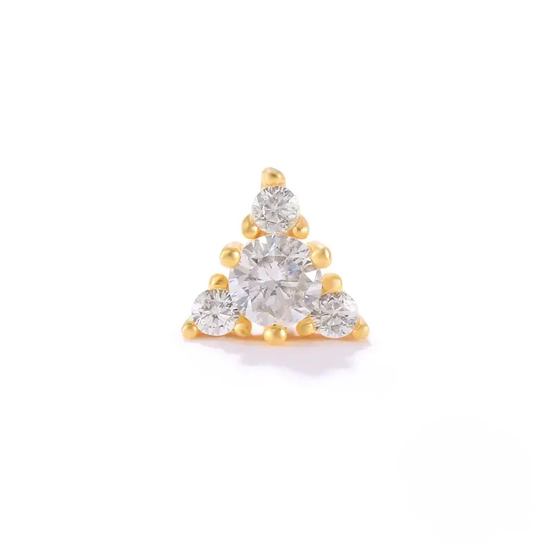 Yael Flat Back Stud Earring in Gold - Image 3