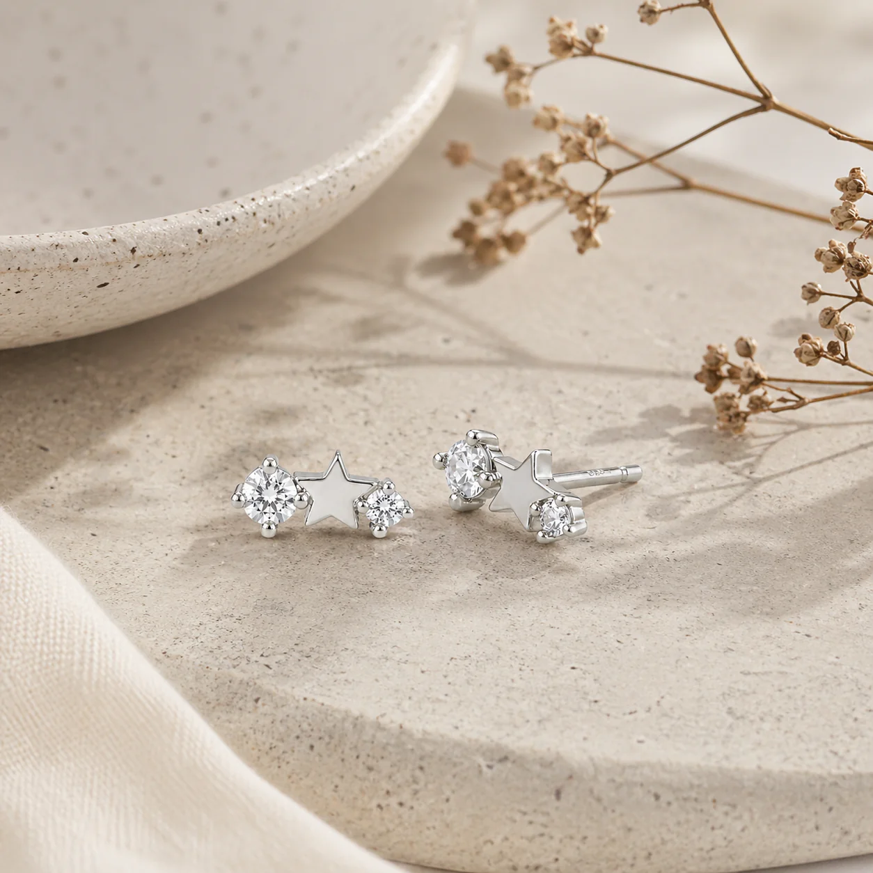 Zara Stud Earrings in Gold - Image 2