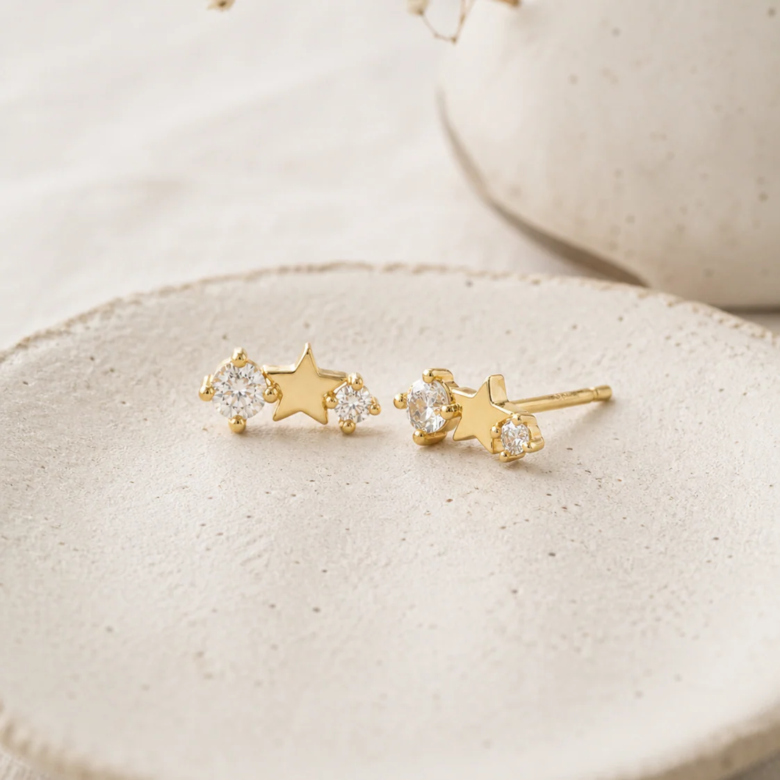 Zara Stud Earrings in Gold - Image 3