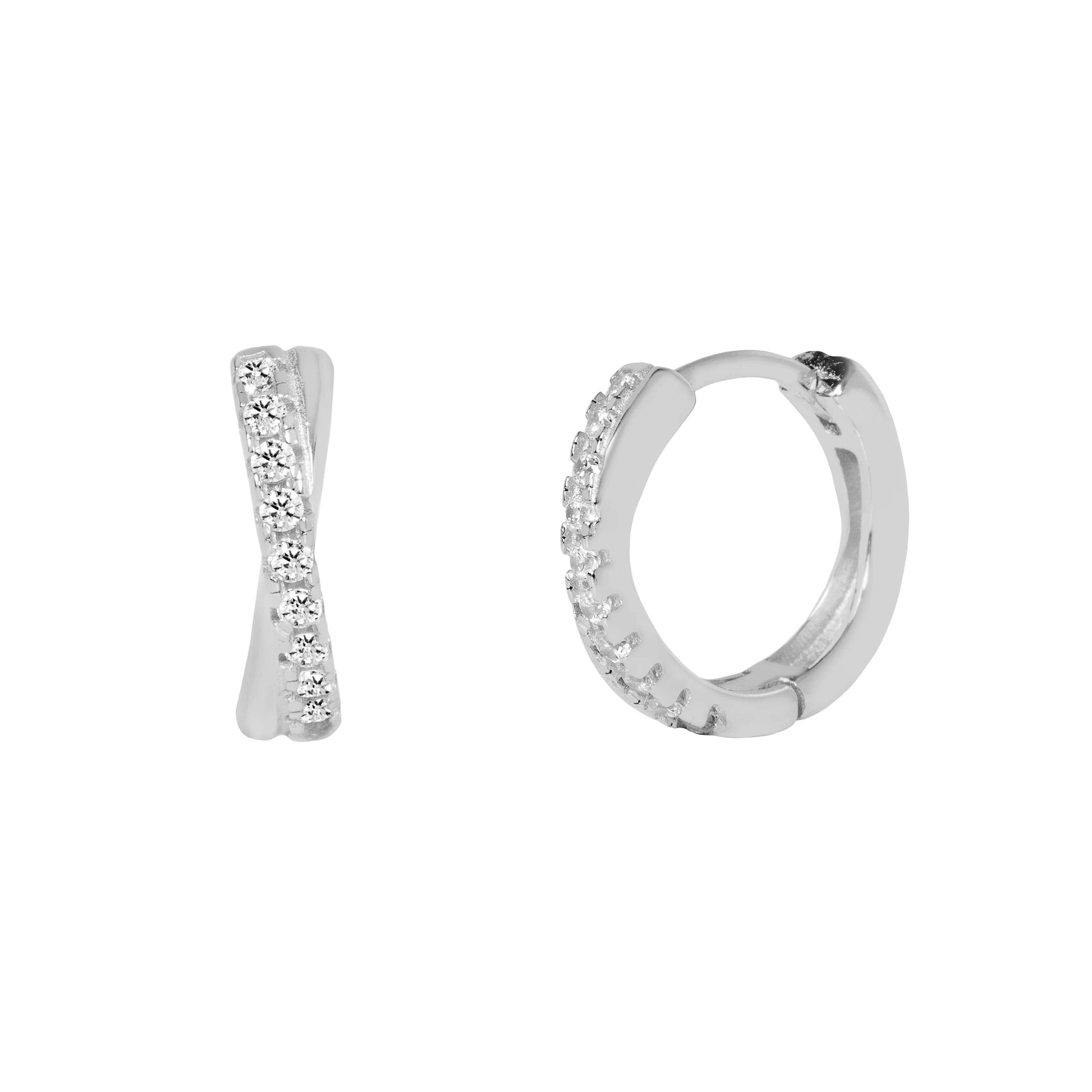 Zeina Huggie in Silver - Image 2